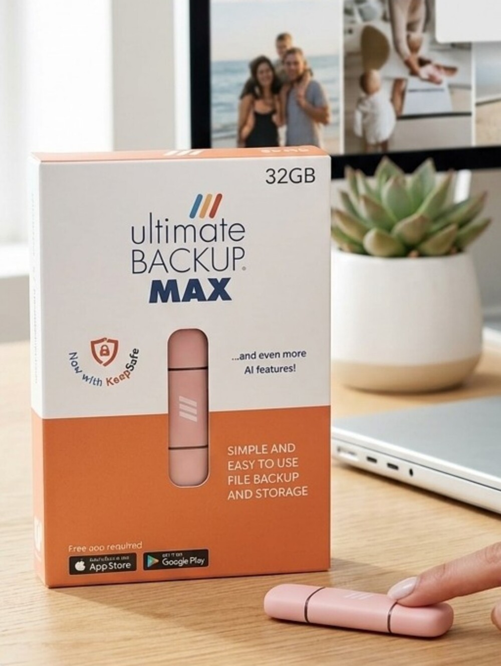 Ultimate Backup MAX 32GB Portable Backup Drive - Pink